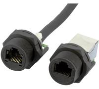 RJ-45 femelle avec verrouillage à vis pour montage en boîtier, Cat 5e, IP67 W & P Products W654-1-7-1 Boîtier femelle RJ45 noir