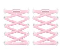 RJ-Sport 2 paires de lacets élastiques avec fermeture rapide - Système de laçage rapide pour un confort unique et un maintien solide - Avec capsules métalliques sans nouage, Rose, L