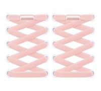 RJ-Sport Lot de 2 paires de lacets plats sans nouage - Lacets élastiques avec fermeture rapide - Système de laçage rapide pour un confort unique et un maintien solide - Avec capsules métalliques, rose