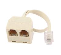 RJ11 6P4C Telephone Line Splitter Adapter, Male to Dual Female Jack for Home/Office Use