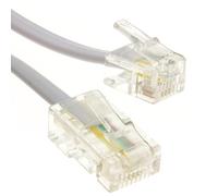 RJ11 Mâle Fiche vers 4 Fils RJ45 Mâle Fiche Plat câble Cordon 3 m Blanc [3 mètre/3m]