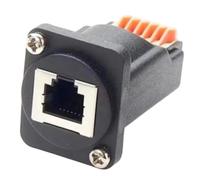RJ12 6P6C Female Panel Mount 6 Pin Terminal Block Adapter Bulkhead D-Type Module RJ12 6P6C Flange Mount Connector
