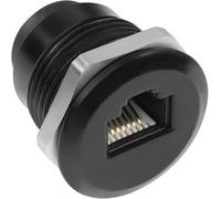 RJ12 Threaded RJ12 Telephone Jack Adapter CAT3 RJ12 6P6C Female to Female for Voice Communication Telephone Modem