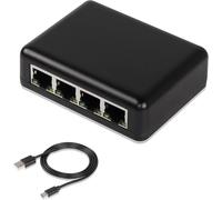RJ45 1 to 4 Gigabit Network Splitter 1000/100Mbps Ethernet Adapter with USB Power Port for Computer,Hub,Switch,Router,ADSL,Set-Top Box,Digital TV etc
