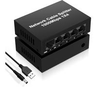RJ45 100/1000Mbps Network LAN Switch 4 Ports with USB Power Port for Computer,1 to 4 Gigabit Network Splitter Switch Ethernet for Computers,Switches,Routers,TVs