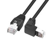 RJ45 90 Degree Ethernet Cable Cat6 RJ45 Male Right Angle Network Patch Cord Choose from Multiple Angle Lengths (Rupward Angle,0.5M/1.6FT)