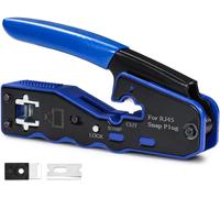 RJ45 All-in-One Crimping Tool Ethernet Crimping Pliers for Cat5e Cat6 Cat6a 8P8C Modular Connector