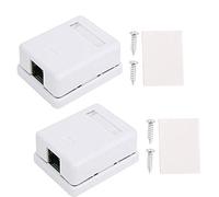 RJ45 BoîTier de Montage En Surface, 2 PièCes BoîTier de Montage En Cat6 BoîTes de Jonction de RéSeau D'Information de Bureau à Un Port, Avec Vis IntéGréEs et Longue DuréE