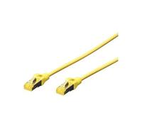 RJ45 Câble réseau, câble patch CAT 6a S/FTP 0.50 m jaune sans halogène, torsadé par paire, avec cliquet dencastrement, ignifuge