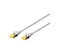 RJ45 Câble réseau, câble patch CAT 6a S/FTP 1.00 m gris sans halogène, torsadé par paire, avec cliquet dencastrement, ignifuge