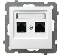 RJ45 cat. 5e Double prise informatique sans cadre Blanc OSPEL AS