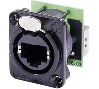 RJ45 connecteur de données série etherCon® D Neutrik NE8FDP-B RJ45 femelle, droit NE8FDP-B Pôle: 8P8C noir 1 pc(s)