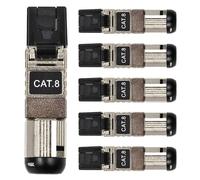 RJ45 Connectors Tool Free Cat8, Cat8 Field Termination Plug Shielded Modular Plugs for 2000MHz 2GHz