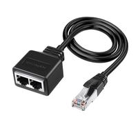 RJ45 Coupleur, LAN Ethernet Répartiteur 1 vers 2 câbles Adaptateu - Transmission Stable, Anti-interférence - Utilisation pour Cat5, Cat5e, Cat6, Cat7 - Compatible avec Ordinateurs, Routeurs, Smart TV