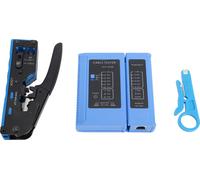 RJ45 Crimp Tool Kit Network Cable Crimping Cutting Stripping Tool with Tester for Cat5e Cat6 Cat6a