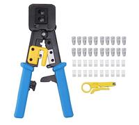 RJ45 Crimping Tool Kit | Expert Network Cable Crimper for RJ45 / RJ12 / RJ11 | 6P 8P Handheld Tool with Wire Stripper & 40 Connectors | CAT6 CAT5 CAT5E Compatible