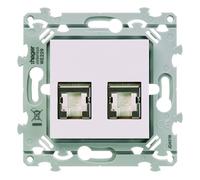 RJ45 essensya CAT.6 STP double Gr.2TV Pure - HAGER WE227