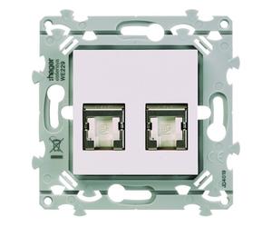RJ45 essensya CAT.6 STP double Gr.2TV Pure - HAGER WE227