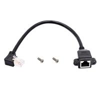 Rj45 Ethernet Câble 90 Degrés Angle De Pliage Gauche Cat 6 Mâle À Femelle Connecteur Réseau Ethernet Blindé Vis Câble D'Extension Montage Sur Panneau Pour Routeur,Modem (30Cm/1Ft-G[ADA07110]