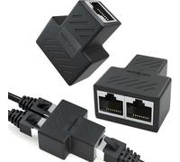 RJ45 Ethernet Splitter,1 to 2 Port Ethernet Switch,2PCS Simultaneous 2 Port Internet Access Adapter,Coupler Connector to LAN Extender,for Cat5/Cat5e/CAT6/Cat7