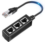 RJ45 Ethernet Splitter Cable 1 to 3 Connector Internet Network Network Network Splitter Adapter Extension for Cat5,Cat5 etc (Only one device connected to network at the same time)