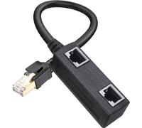 RJ45 Ethernet Splitter Cable Rj45 1 mâle à 2 femelles Port Lan Network Adapter Noir