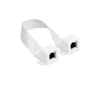 RJ45 Fensterdurchführung High-Quality, weiß, Gesamtlänge inkl. Buchsen 30cm, flexible Länge 23cm, Go (8055-F23QW)