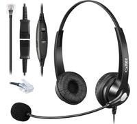 RJ45 Fixed Phone Headset with Microphone Noise Cancelling & Quick Disconnect,Microphone Wired Telephone Headset Compatible with Siemens Unify Openstage 30 40 60 80 Mitel/Aastra 5370 6867i