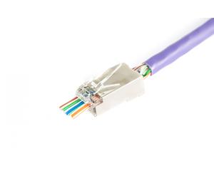 RJ45 Modular plug (8P8C) pass-through, CAT 6, shielded, AWG 26-24, 100 pieces