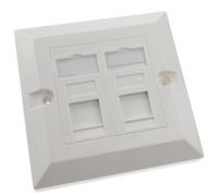 RJ45 Mur Plaque Mur Femelles CAT5e Double 2 Ports Avec modules Jacks [2 Port]