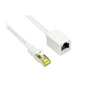 RJ45 Patchkabelverlängerung mitCat.7 Rohkabel und Rastnasenschutz (RNS®), S/FTP, PiMF, halogenfrei, 600MHz, OFC, weiß, 10m, Good Connections® (8070VR-100W)