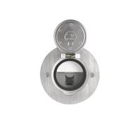 Prise de sol simple - RJ45 catégorie 6 FTP ronde - Avec platine - Inox brossé G