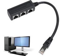 RJ45 Splitter for Ethernet Cable-1 Male to 3 Female Network Adapter Cat5 Cat5e Cat6 Cat7 (Shares Ethernet Line but Does Not Support Simultaneous Connections)