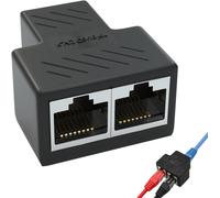 RJ45 Splitter,RJ45 Ethernet Cable Splitter Power Socket,1 to 2 Port Ethernet Switch,Splitter Rj45 Coupler Connector to LAN Extension Cable for Cat5/Cat5e/Cat6/Cat7