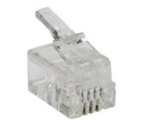 RJ9 Modular plug (4P4C), unshielded, stranded cable, 100 pieces