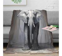 RJAVAGFZL 3D Imprimé Elephant Standing Plaid de Voyage Microfibre Compact Artistique numérique Jeté de Canapé Infroissable pour Étudiants Jeunes Voyageurs 40x50inch(100x130cm)