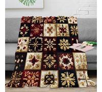 RJAVAGFZL 3D Imprimé Snowflake Patterns Couverture Polaire Microfibre Hiver Embroidery Plaid Confortable Toutes Saisons pour Jeunes Adultes Locataires Étudiants 80×90inch(200x230cm)