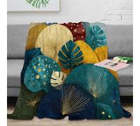 RJAVAGFZL 3D Imprimé Tropical Leaves Couverture Polaire Microfibre Literie Modern Art Couverture Légère Lavable en Machine pour Foyers Jeunes Invités 80×90inch(200x230cm)
