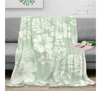 RJAVAGFZL 3D Imprimé TropicalLeafPattern Couverture Polaire Microfibre Chaud ModernWallDecoStyle Couverture Anti-Bouloche pour Étudiants Salariés Locataires 80×90inch(200x230cm)