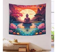 RJAVAGFZL Image du Bouddha 3D Effet Tapisserie Art Mural Tapisserie Murales Tapisserie Murale Tissu Pour Chambre Salon Serviette De Plage Tapisseries 180cmx230cm