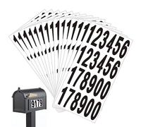 Rjayaa Lot de 15 feuilles d'autocollants en vinyle à coller sur les chiffres de 0 à 9 - 7,6 cm - Noir - Pour boîte aux lettres, maison, fenêtre, porte, adresse, 7,6 x 2,5 cm