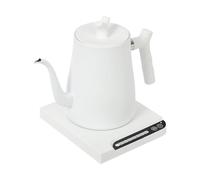 RjcdOPL Bouilloire à Col de Cygne 1L, Bouilloire Électrique Inox à Long Bec, Contrôle Température 7 Positions, 1000 W, Anti-séchage, Design Moderne, Idéale pour Thé et Café (Blanc)