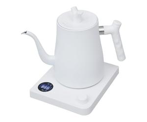 RjcdOPL Bouilloire Électrique à Col de Cygne, 1 L, 1000 W, Écran LED, Température Réglable 40 à 100 °C, Fonction Maintien au Chaud, Pour Café et Thé (Blanc)