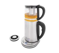 RjcdOPL Bouilloire Électrique Double 2,5 L + Théière en Verre 1 L, Machine à Thé 1500 W, Écran LCD, Protection Surchauffe, Infuseur Amovible, Base Séparable, Idéale Maison, Bureau, Hôtel