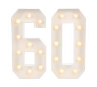 RjcdOPL Chiffres Lumineux LED 2000-3000K en Hauteur 100cm, Décoration d'Anniversaire 60, Lumineux Géants Chiffres Pour Anniversaire, Mariage, Fête