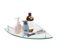 RjcdOPL Étagère d'angle pour Salle de Bain et Douche en Verre Trempé, avec Garde-Corps en INOX, 23,5cm