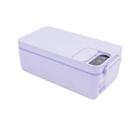 RjcdOPL Gamelle Chauffante 1L 40W, Rechargeable par USB, Boîte à Lunch Électrique avec Sac de Transport, pour Bureau, Camping, Voyage (Violet+Argent)