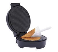 RjcdOPL Gaufrier à Cornets de Glace 1200W, Machine à Cônes de Glace avec Revêtement Antiadhésif, Température Réglable 150 à 200℃, Plaque de Cuisson 20cm Ø