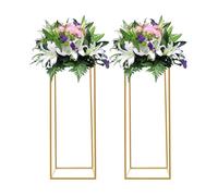 RjcdOPL Lot de 2 Supports de Fleurs en Métal pour Mariage, 28 x 28 x 80cm, Décoration pour Mariage, Fête et Anniversaire