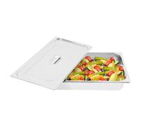 RjcdOPL Lot de 4 Bac Alimentaire GN 1/2 en Inox 7,5L, 32,5 x 26,5 x 10cm, Plat Gastronome Profond pour Buffet, Restaurant, Cantine